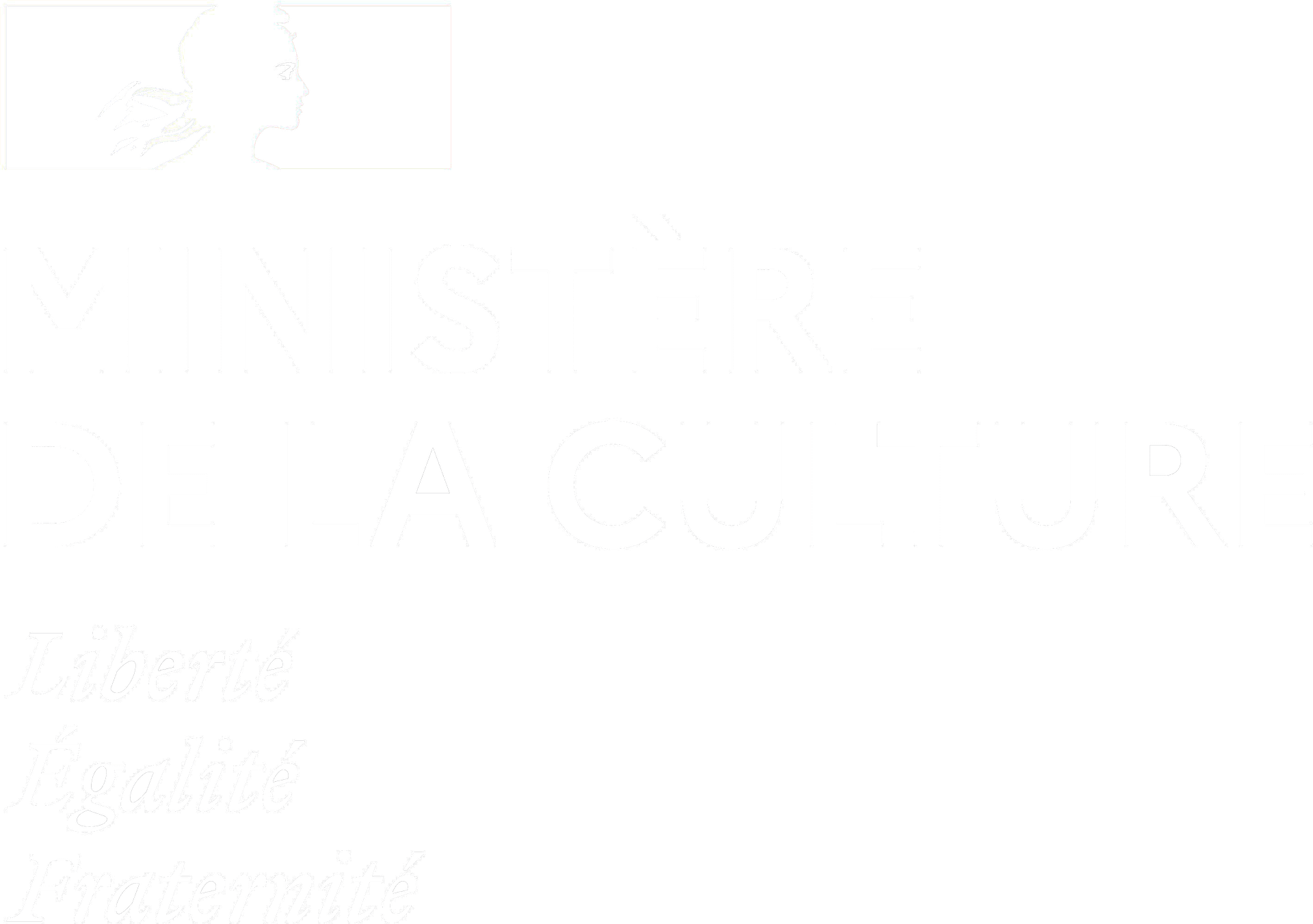 Logo ministère de la culture de couleur blanche