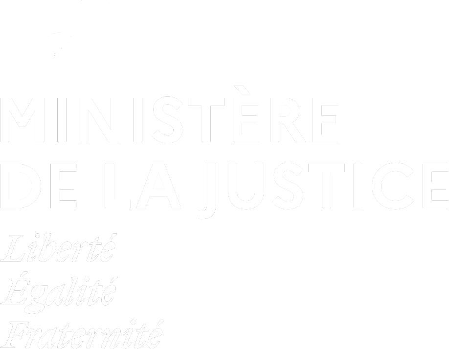Logo Ministère de la Justicede couleur blanche